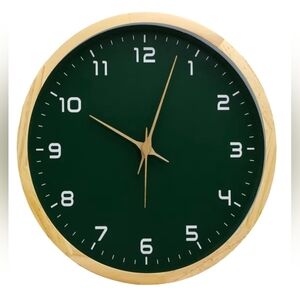 Elegant Green and Gold Wall Clock